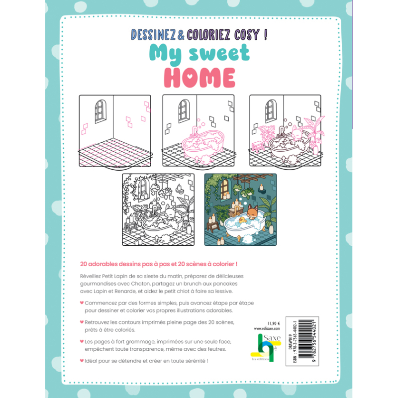 Dessinez et coloriez Cosy ! My sweet home Livre Beaux-arts