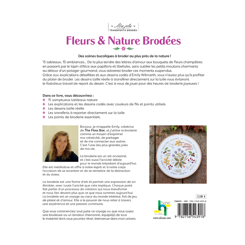 Mes jolis transferts brodés : fleurs & nature brodées Livre Broderie