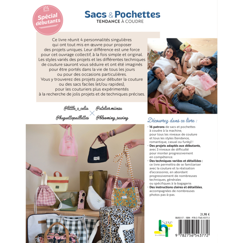 Sacs & pochettes tendance à coudre Spécial débutants Livre Couture