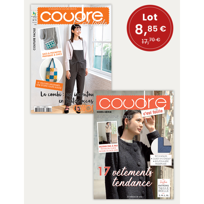 Lot 2 magazines Coudre c'est facile - Combinaisons et vêtements femme tendance Lot, Magazine Couture