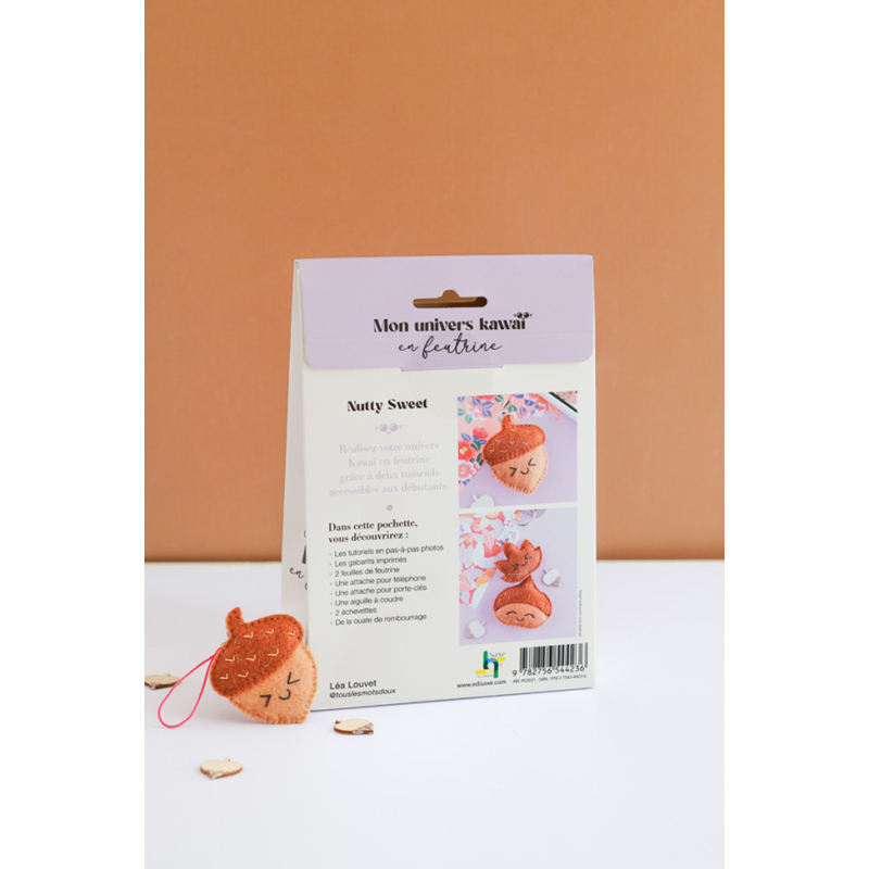Pochette Duo Kawai : Porté clé - Champignon & Gland Kit DIY