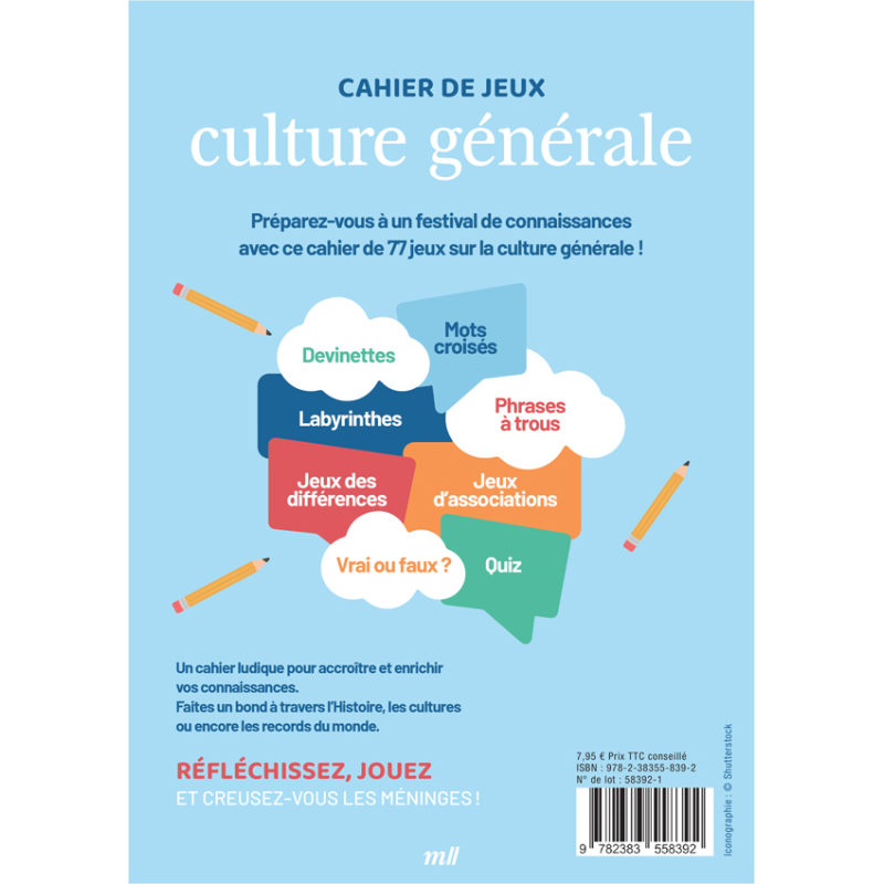 Cahier de jeux - Culture Générale Livre DIY