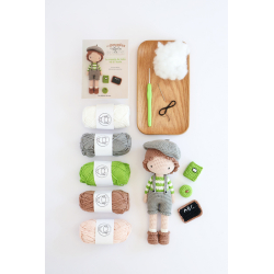 Coffret les Poupées de Lulu au crochet et ses accessoires : Le copain de Lulu va à l'école Kit Crochet