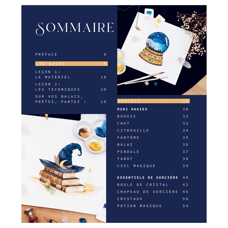 Sorcières & sortilèges à l'aquarelle Livre Beaux-arts