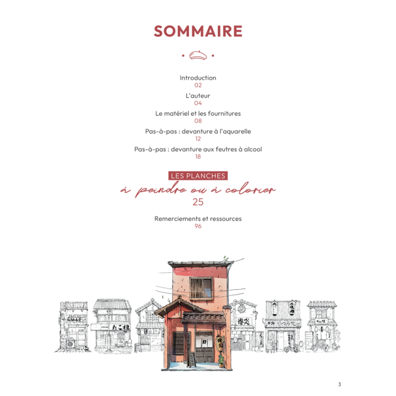 Planches & secrets d'artistes : Boutiques japonaises à l'aquarelle Livre Beaux-arts