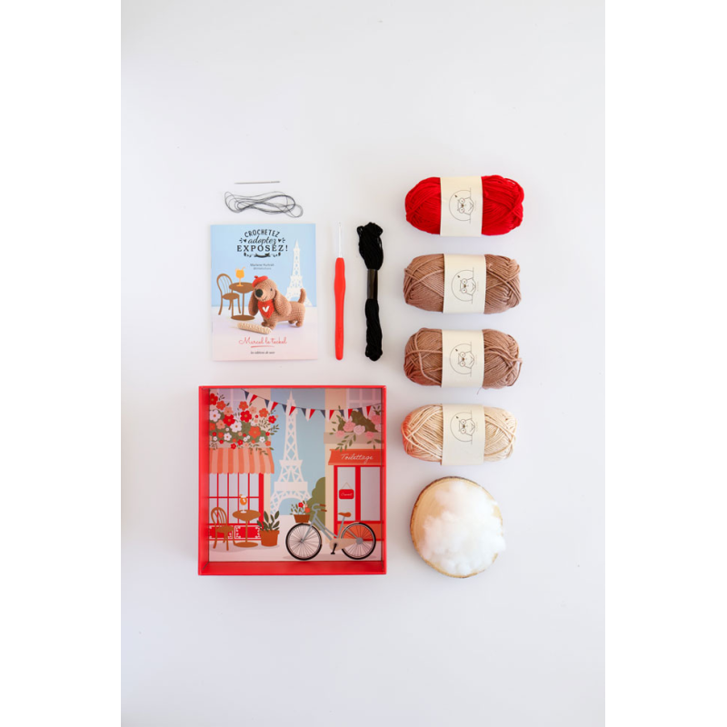 Coffret Marcel le teckel au crochet - Occasion Kit livres coffrets defraichis