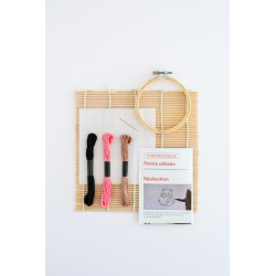 Broderie inspiration JAPON : Le Chatmoureux Kit Broderie