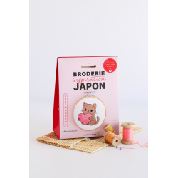 Broderie inspiration JAPON : Le Chatmoureux Kit Broderie