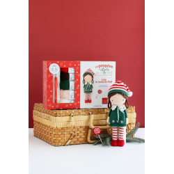 Coffret les Poupées de Lulu au crochet et ses accessoires : La lutine de Noël Kit Crochet