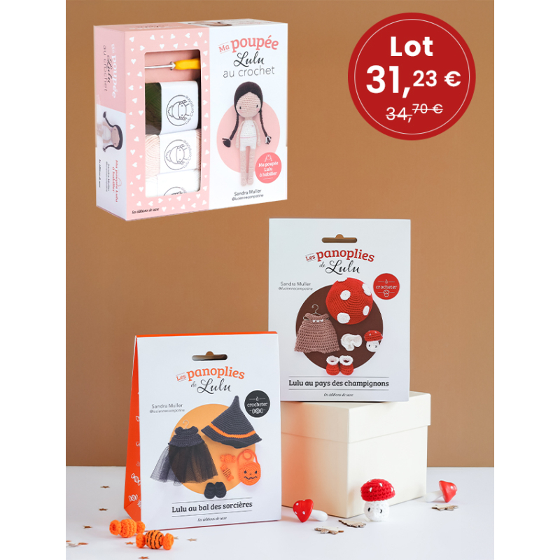 Lot Poupée Lulu & ses panoplies – Automne & Halloween Lot, Kit Crochet
