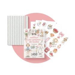 Coffret journaling ma collection de stickers : les loulous de Guibo Kit DIY