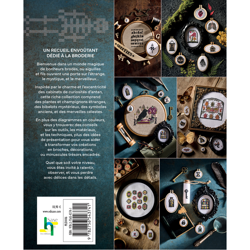 Cabinet de curiosités au point de croix Livre Broderie