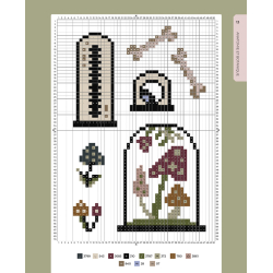 Cabinet de curiosités au point de croix Livre Broderie