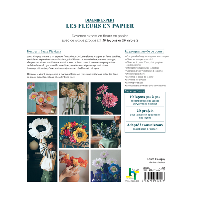 Les fleurs en papier - Devenir expert Livre DIY