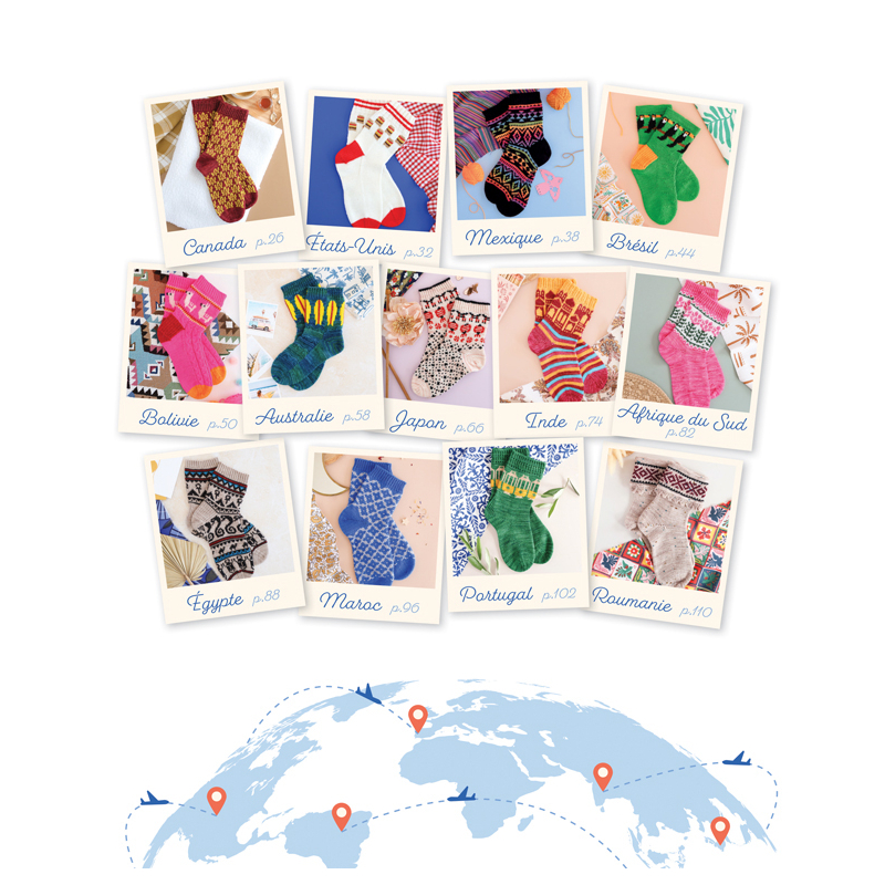 Le guide des chaussettes autour du monde au tricot jacquard Livre Tricot