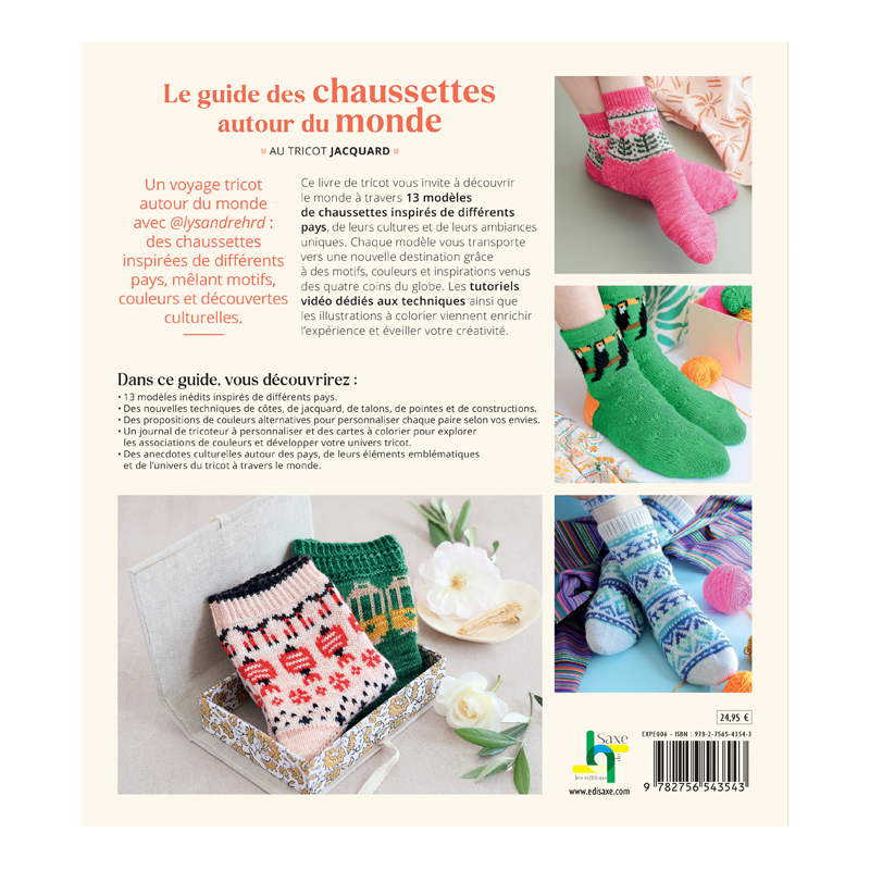 Le guide des chaussettes autour du monde au tricot jacquard Livre Tricot