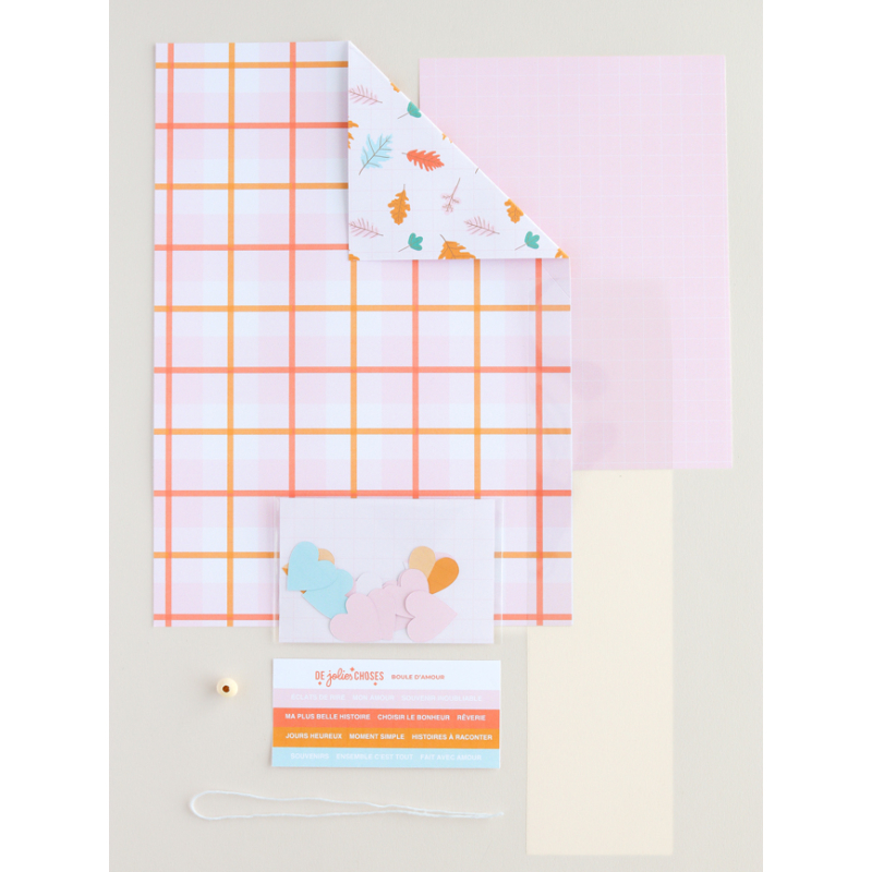 Kit scrapbooking – Décor photo Boule d’amour Kit, Fournitures DIY