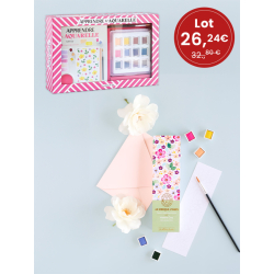 Lot Initiation à l’aquarelle avec Purple Jumble Lot, Kit COFFRETS