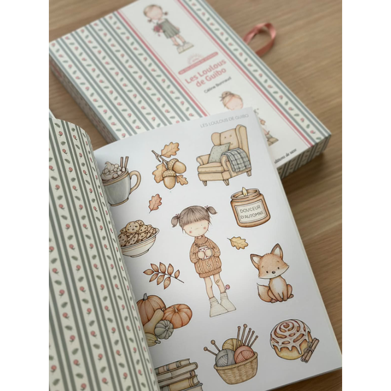 Coffret journaling ma collection de stickers : les loulous de Guibo Kit DIY