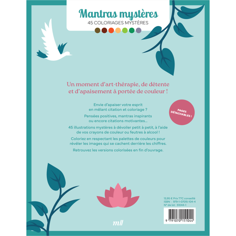Mantras mystères - 45 coloriages mystères Livre Beaux-arts