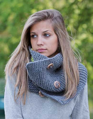 tour de cou / snood gris en point mousse !