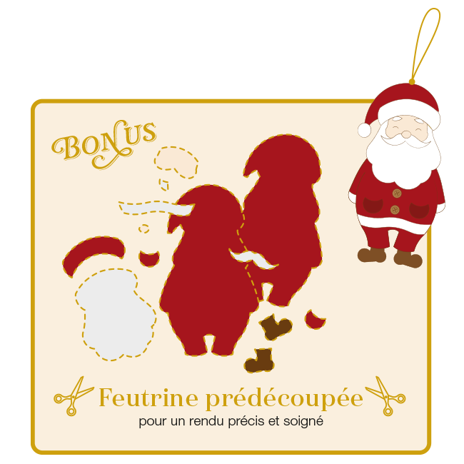 Feutrine prédécoupée incluse dans le calendrier de l’Avent créatif