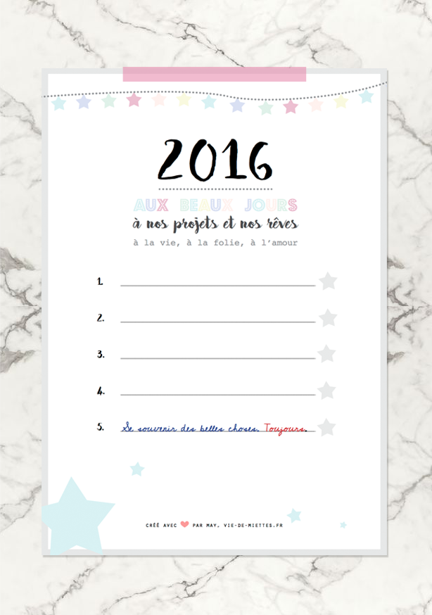 Les belles résolutions 