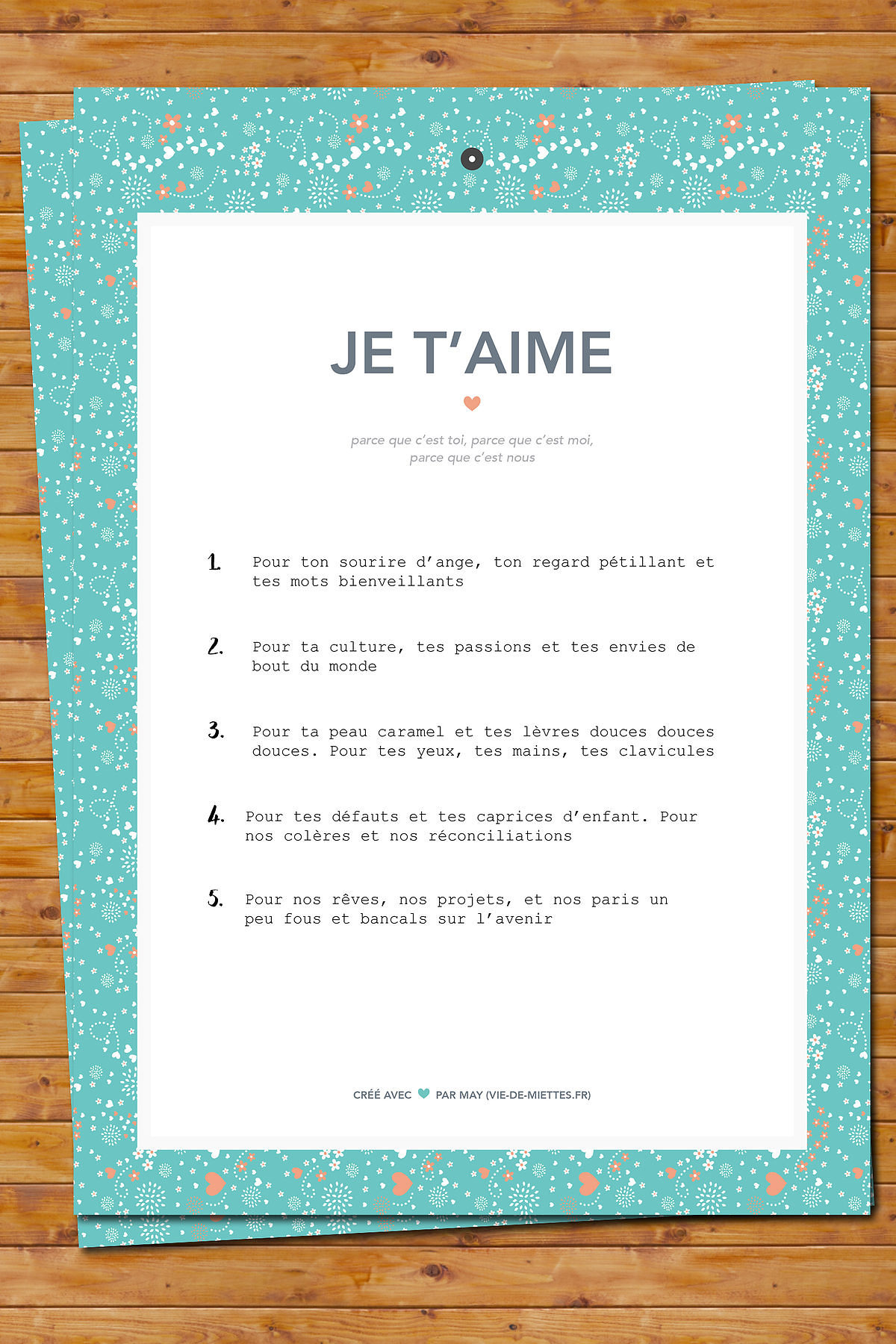 Kit pour les amoureux par vie de miettes
