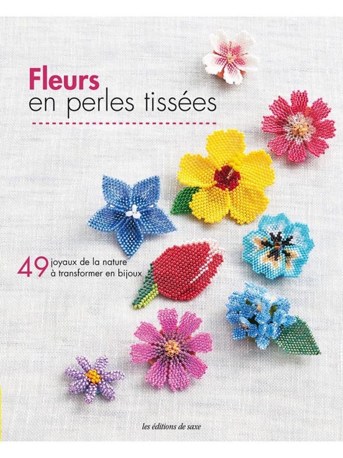 fleurs en perles tissees