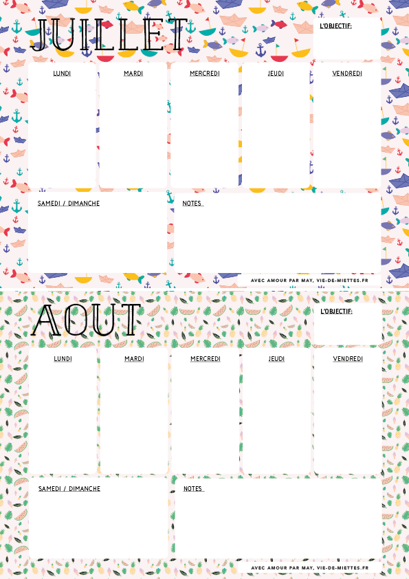 Kit de l'été à imprimer par vie de miettes