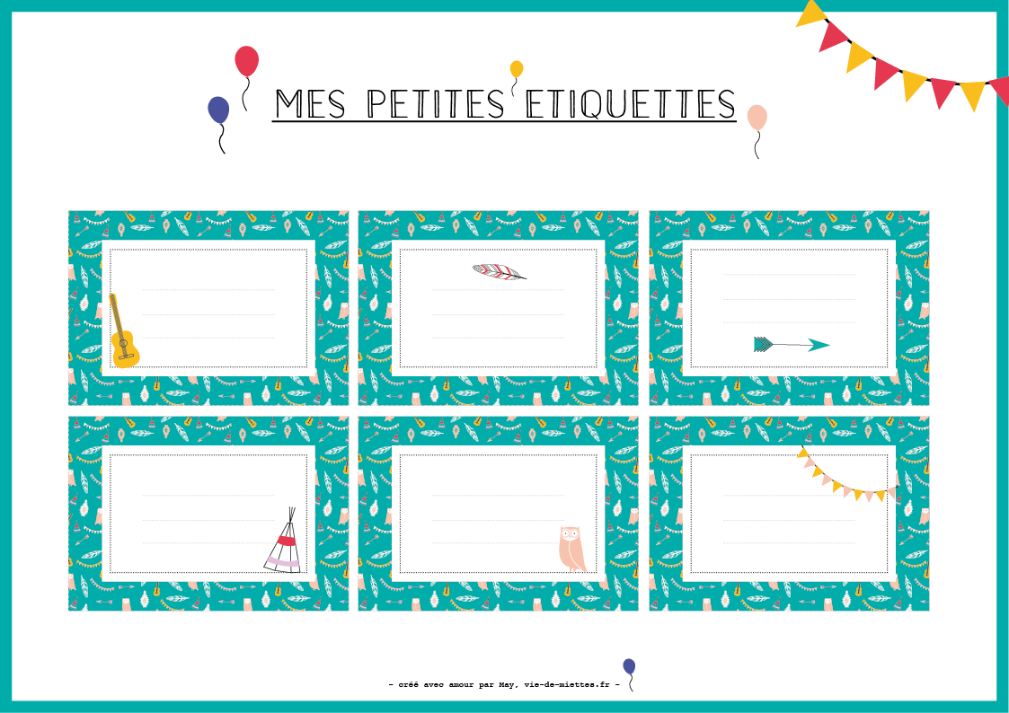Kit rentrée : étiquettes à imprimer sur le thème de l'été indien par Vie de miettes