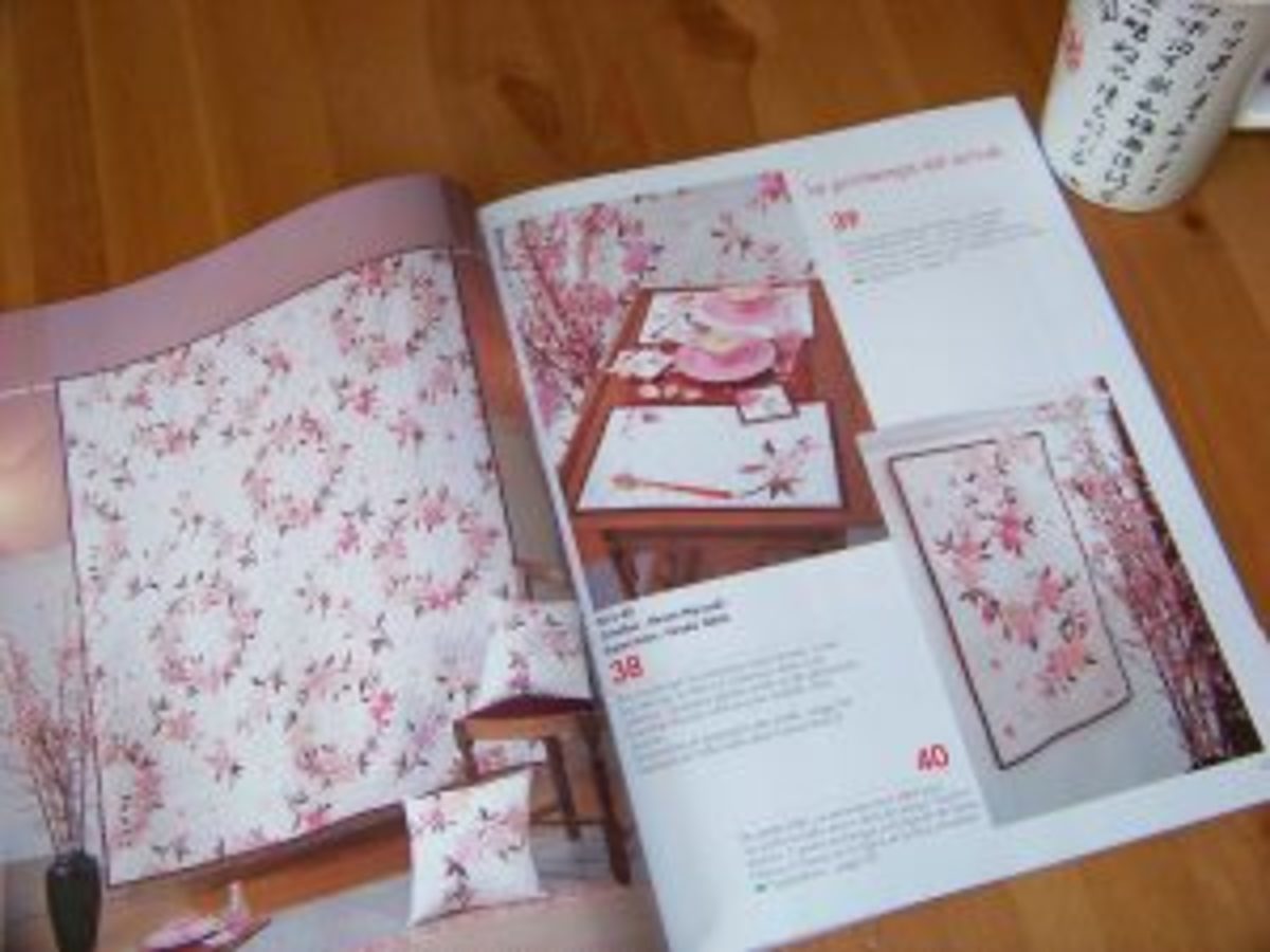 Quilt Japan fleurs cerisiers