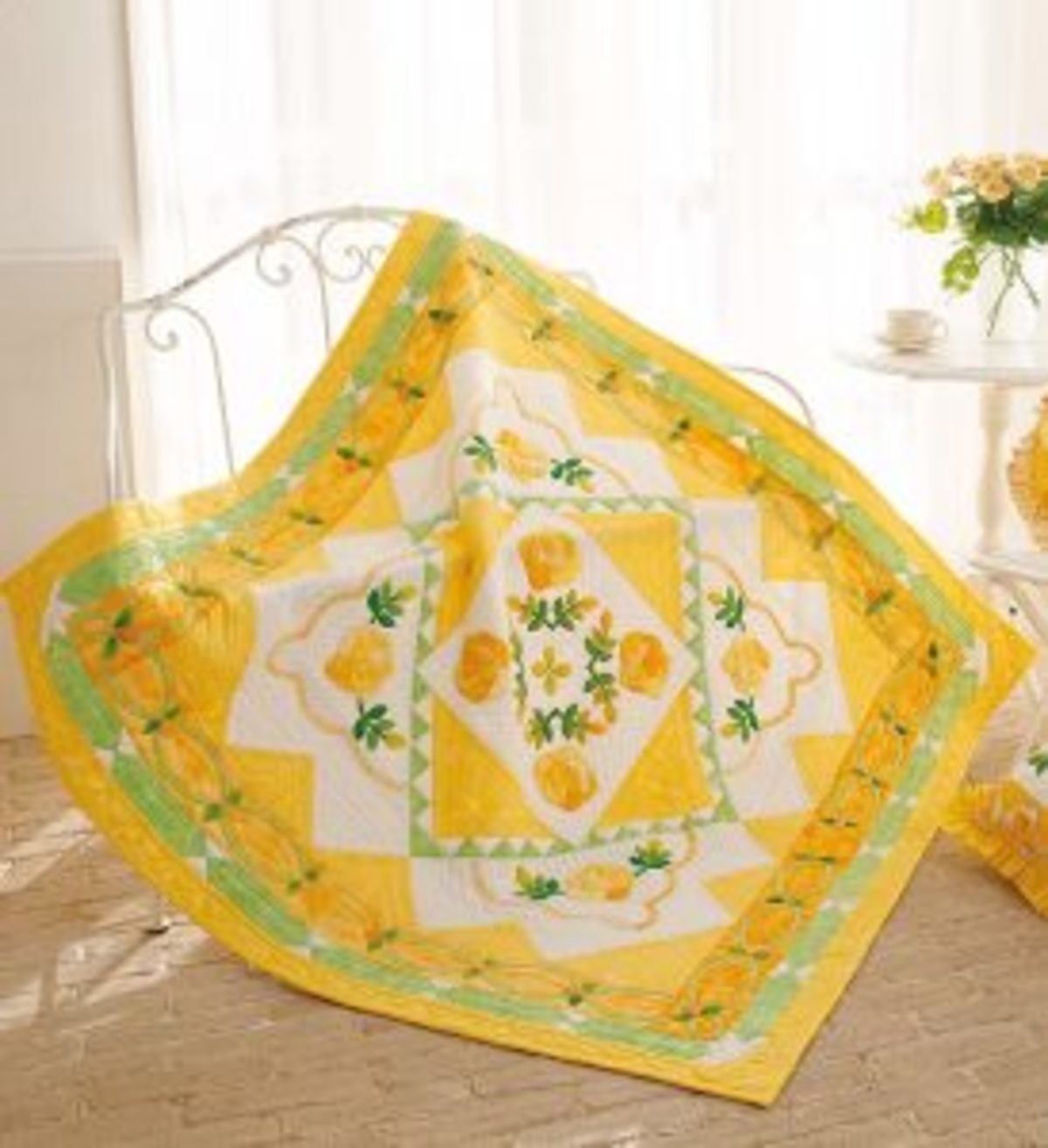 Quilt Japan roses jaunes