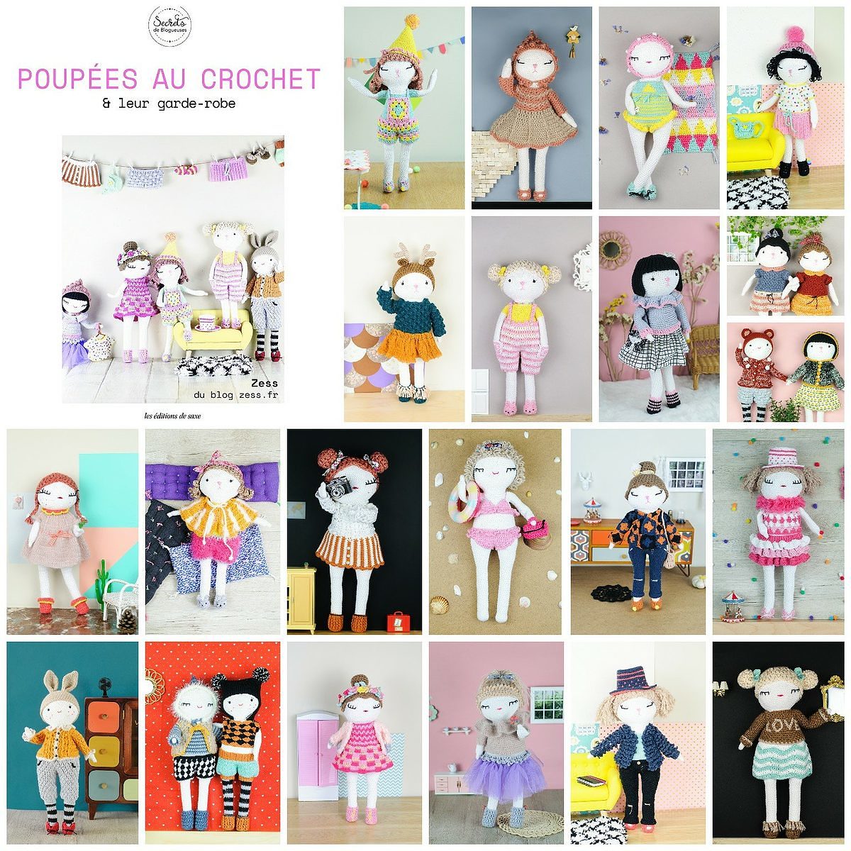 poupées au crochet et leur garde robe