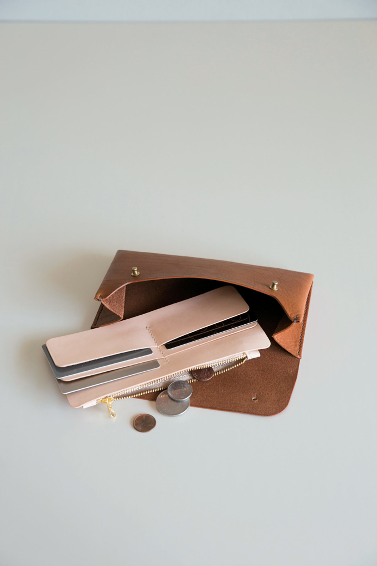 JALI252 porte-monnaie en cuir couture à la main