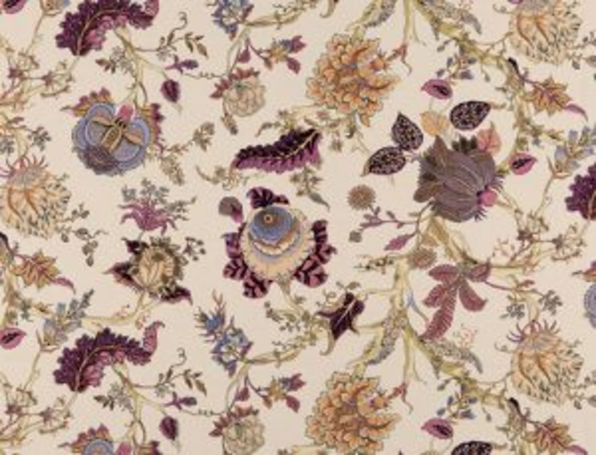 toile de Jouy végétaux cartonnage