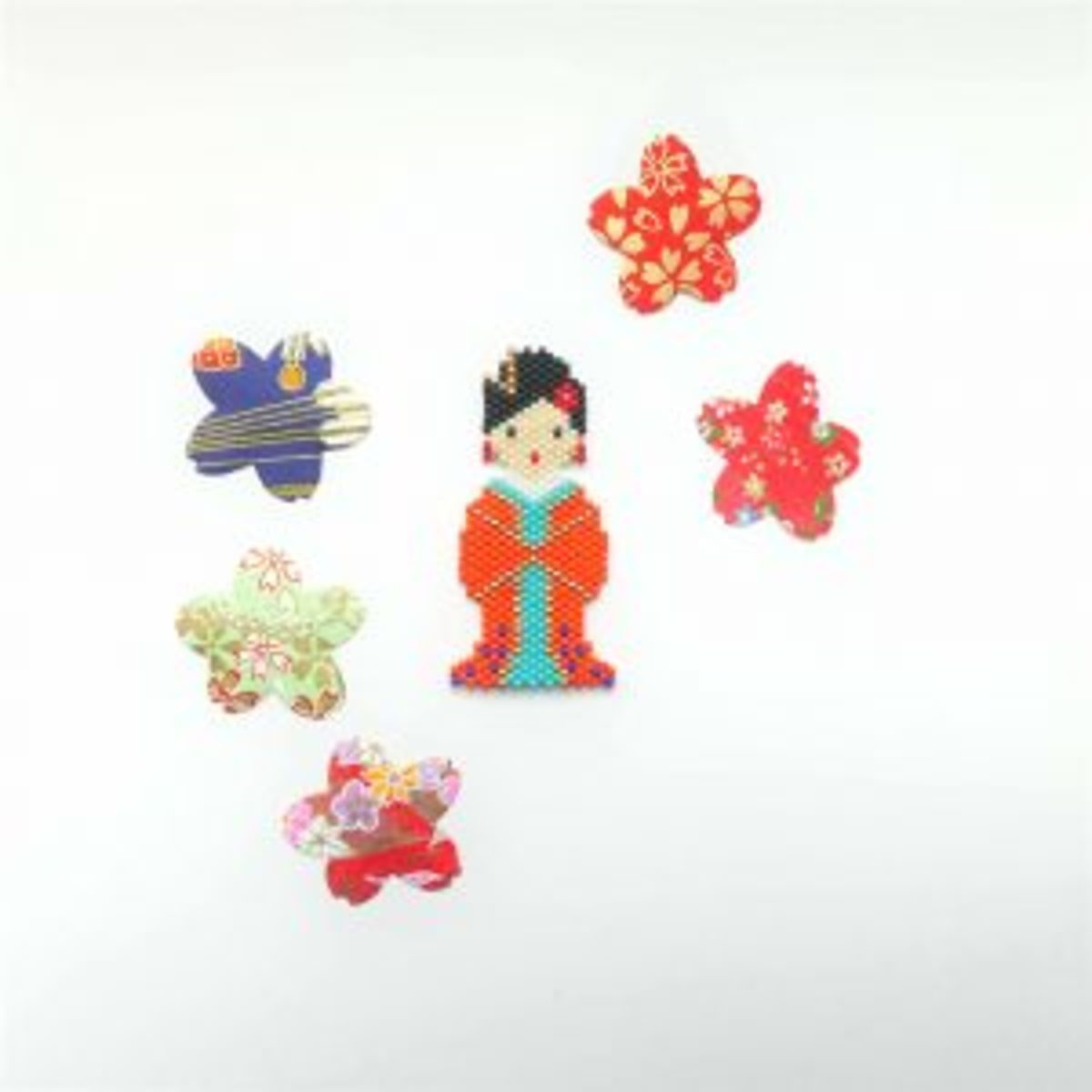 Brick stitch motif geisha