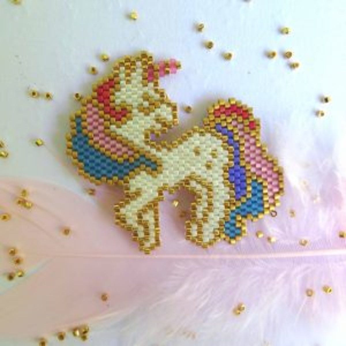 Brick stitch licorne tissage de perles