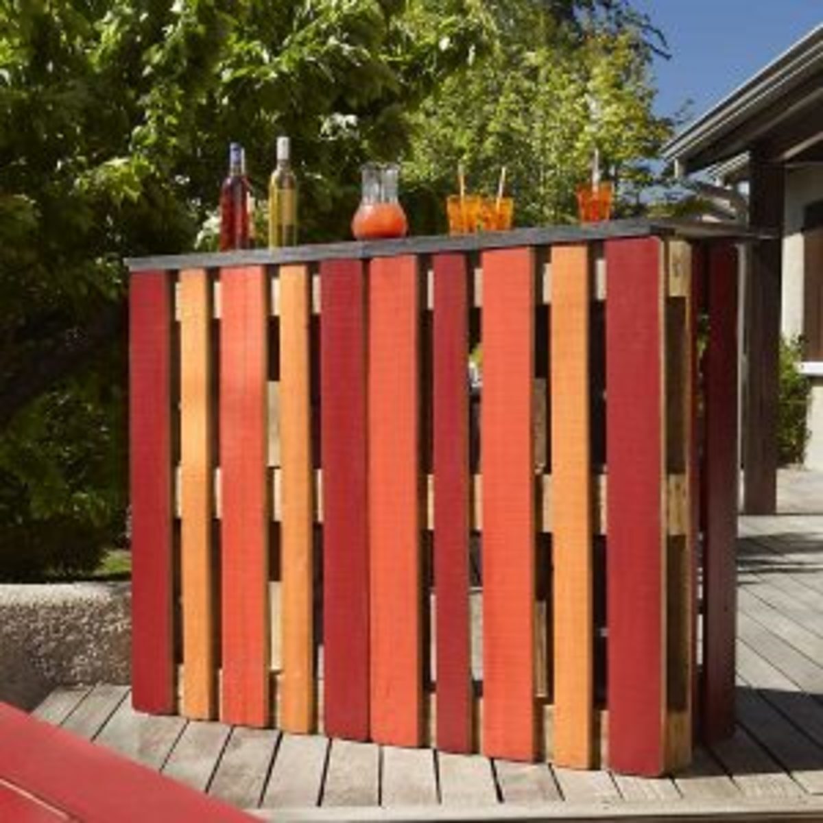 bar en palette colorée