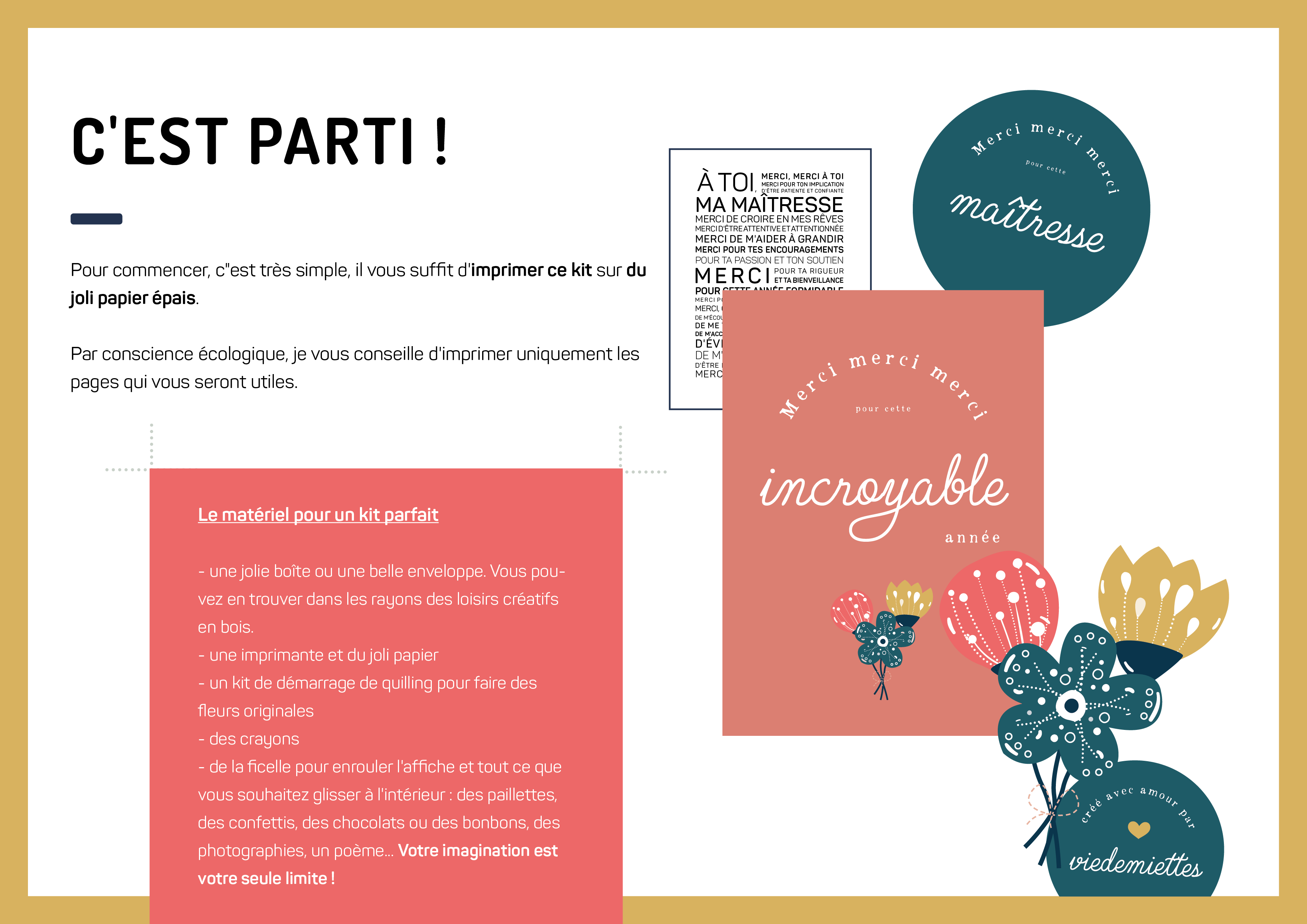 Kit pour maîtresse parfaite à imprimer