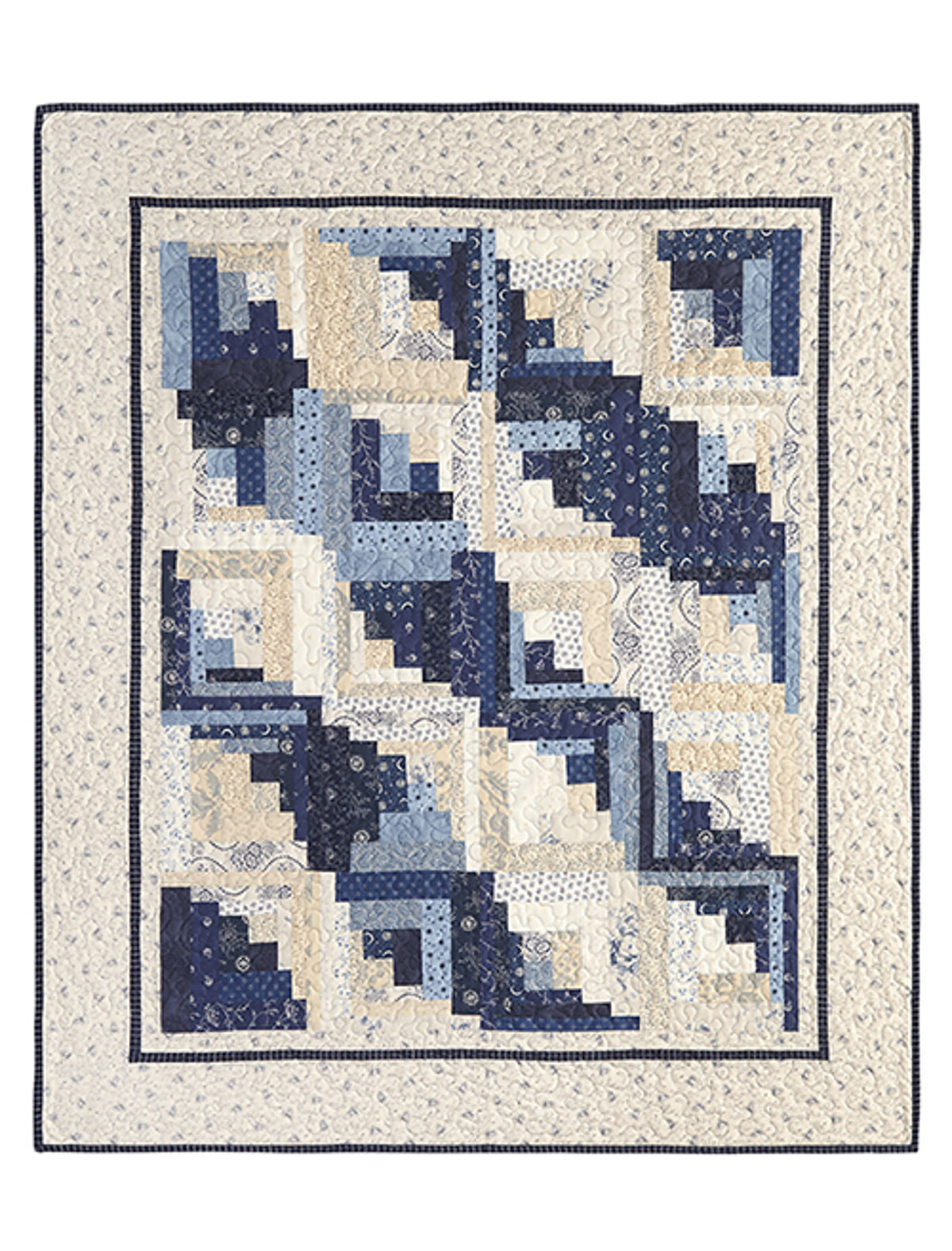 quilt-log-cabin-bleu