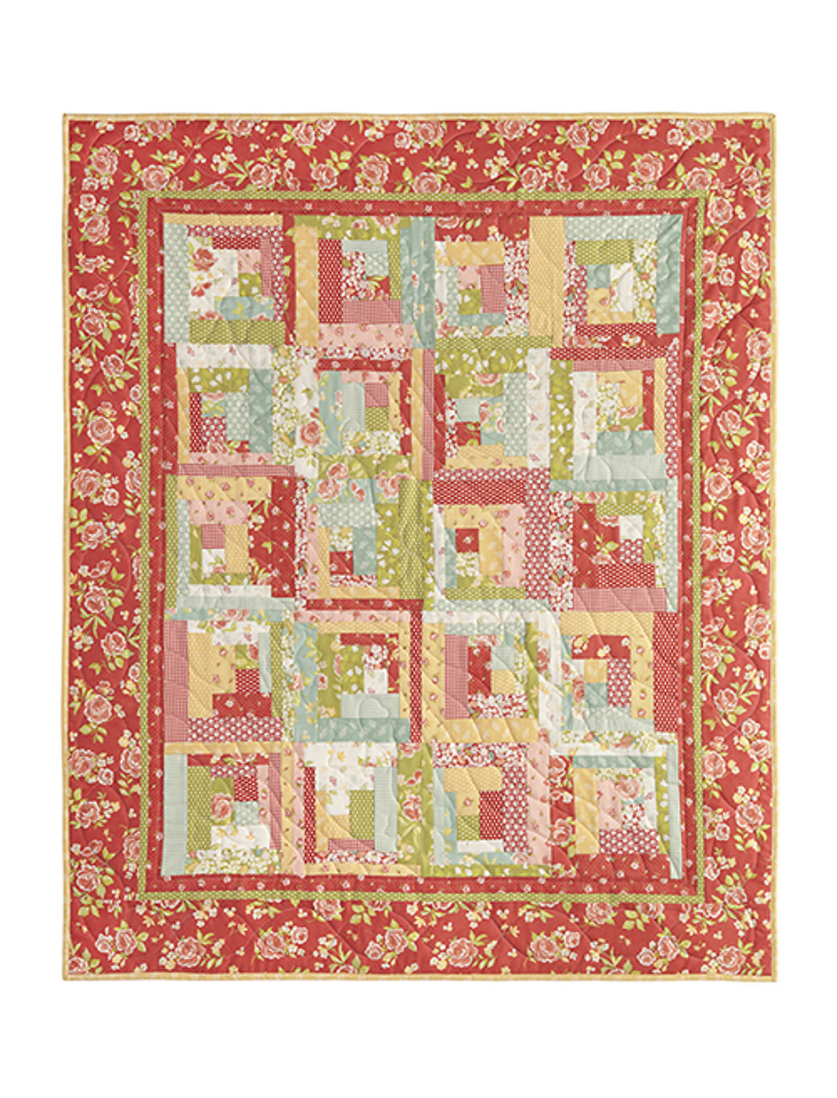 quilt-log-cabin-rouge