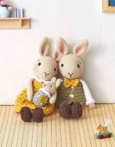 famille amigurumi lapin animaux au crochet