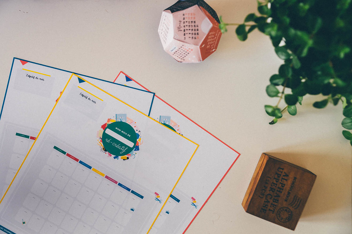 Calendrier créatif à imprimer par Vie de miettes