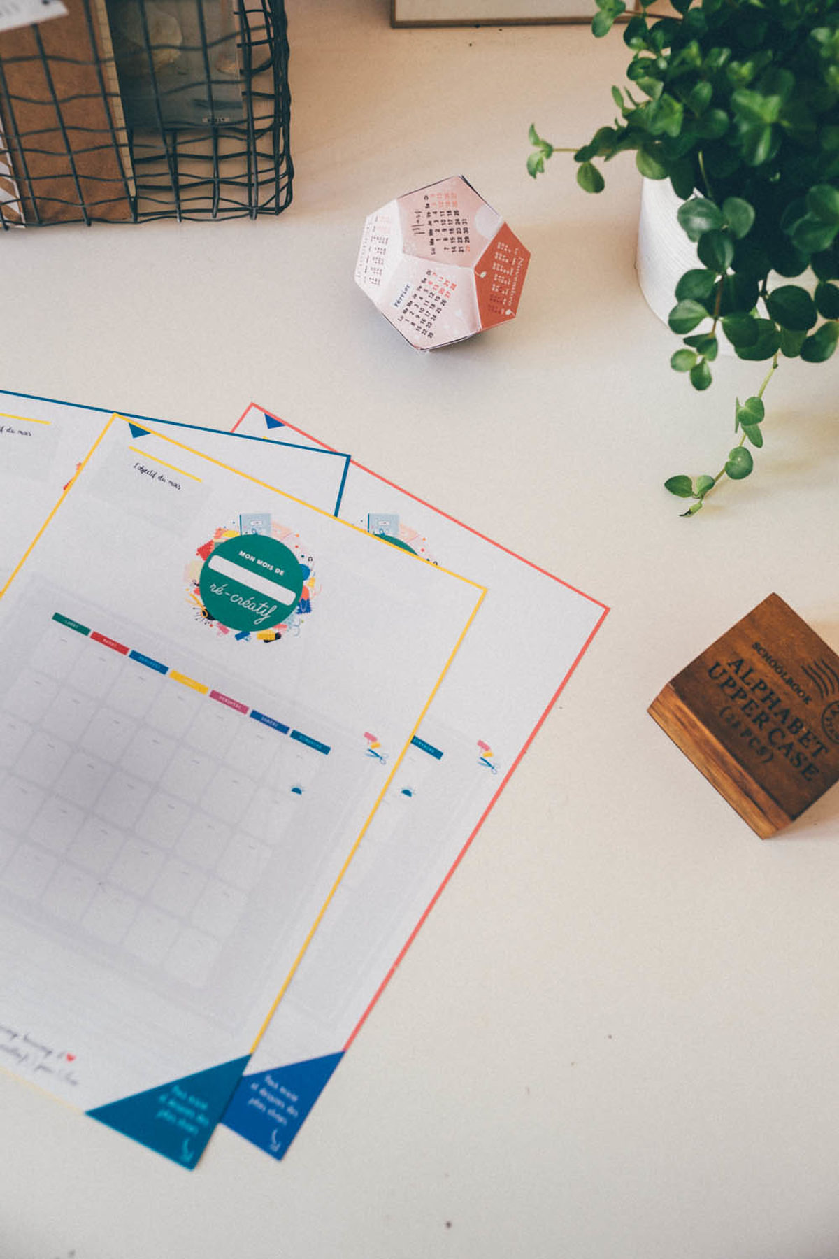 Calendrier créatif à imprimer par Vie de miettes