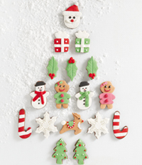 recette sugar cookies noel gourmand sucre glace cake design sapin bonhomme neige cadeau renne forme editions saxe edisaxe 