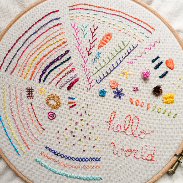 Un "mémo" broderie pour retenir les points
