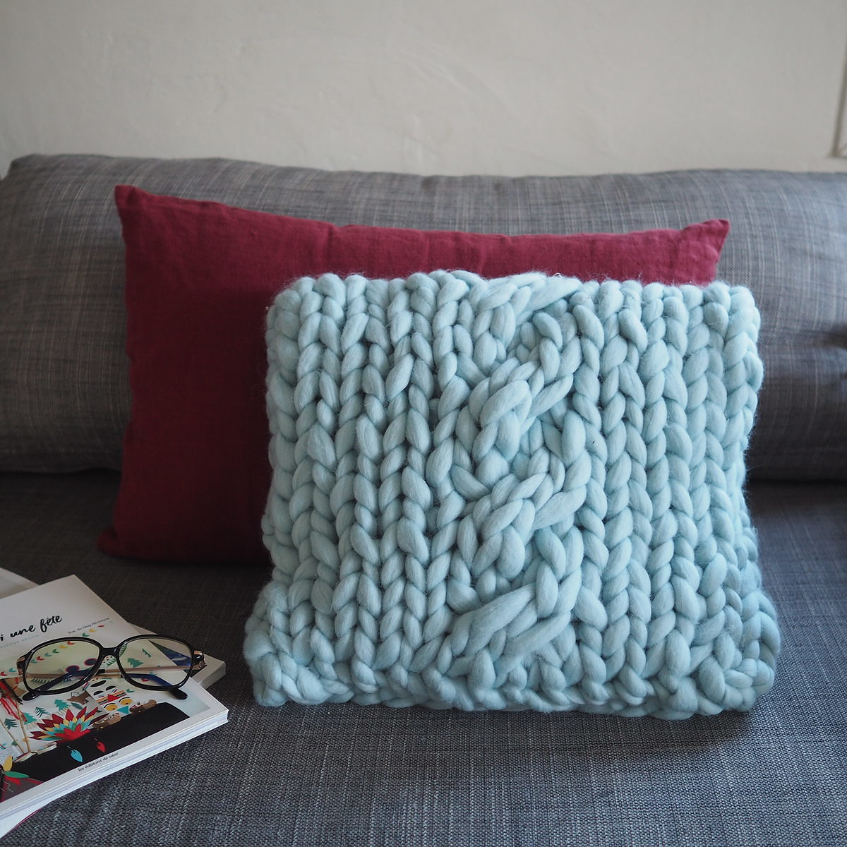 Maxi laine et Coussin Diy.