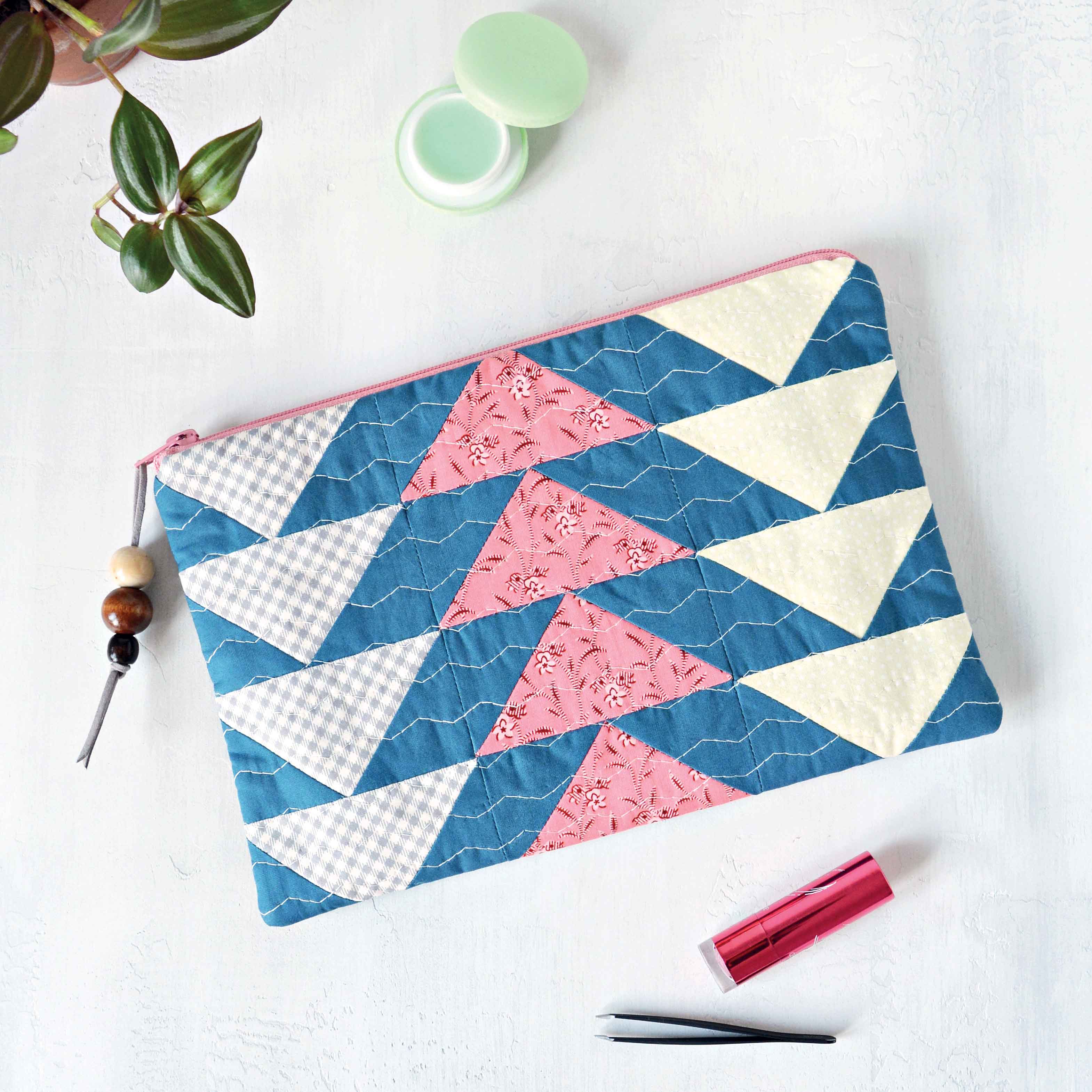 Tuto pochette zippée doublée en patchwork : notre cadeau de rentrée